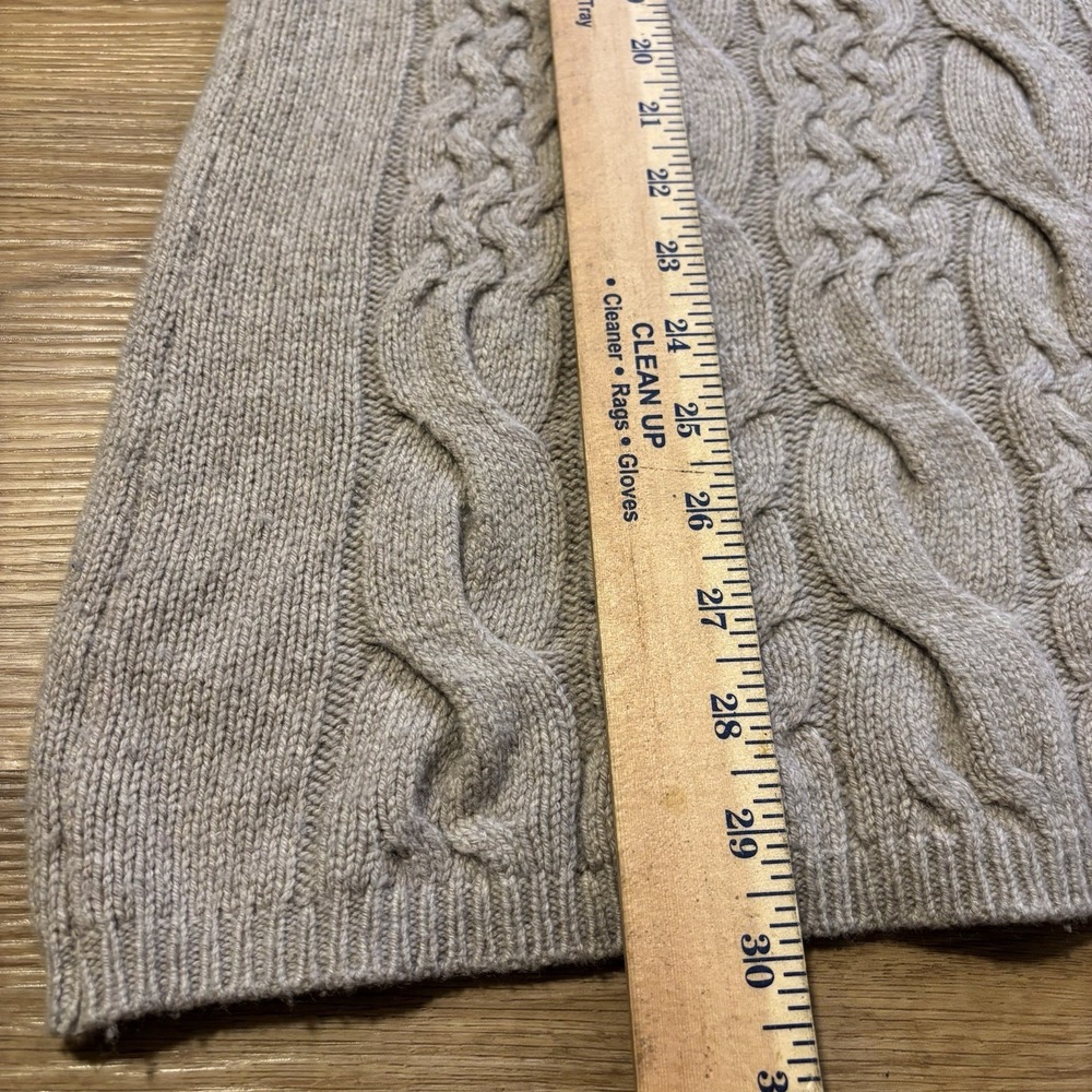 Massimo Dutti Cable Knit Sweater Dress Womens L Beige Turtleneck Cashmere Italy - Picture 8 of 9